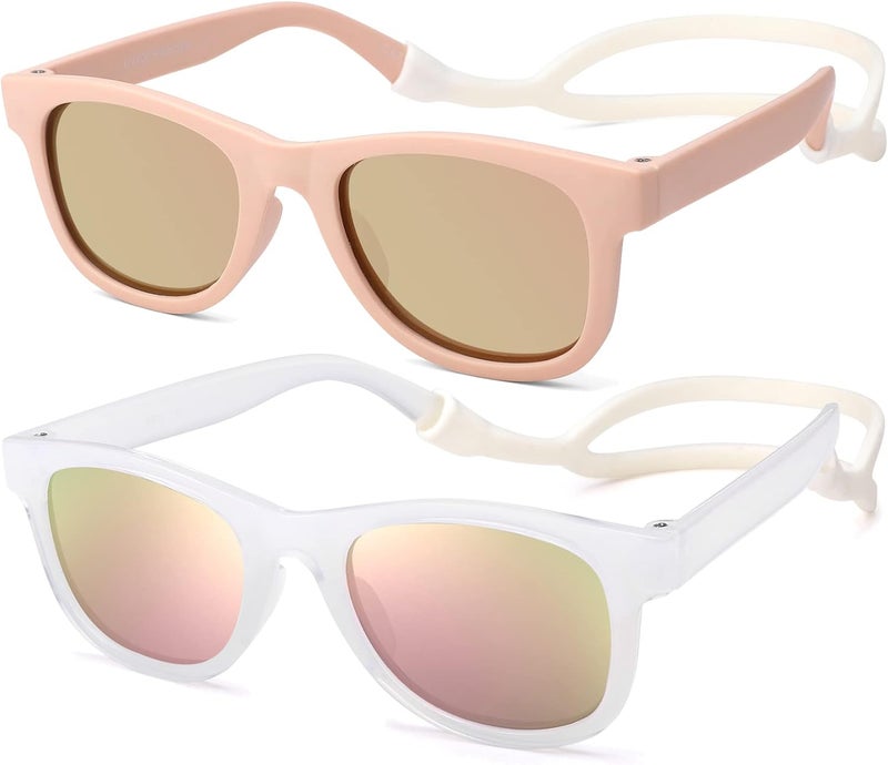 COASION Bendable Flexible Polarized Newborn Baby Sunglasses with Silicon Strap for Infant Boys Girls Age 0-12 Months CA9042 - Image 1
